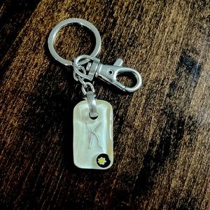 Letter “K” Handblown Glass Keychain